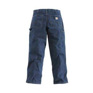 Carhartt Mens Flame Resistant Original Fit Denim Dungaree Jeans 54 X 30 Blue New